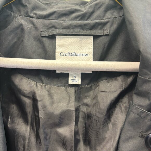 CROFT&BARROW BLACK TRENCH - Picture 3 of 3